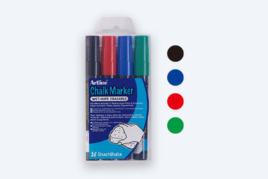 Artline Chalk Marker 2 Pack - White and Pink